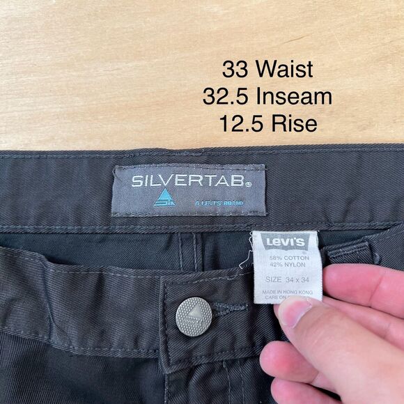 Vintage Levis Silver Tab Cargo Pants 33 Gray 90s Baggy Streetwear Skater - Picture 6 of 10
